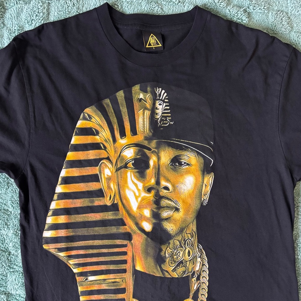 Last Kings Gold Pharaoh Graphic T-Shirt Black Streetwear - Picture 5 of 6
